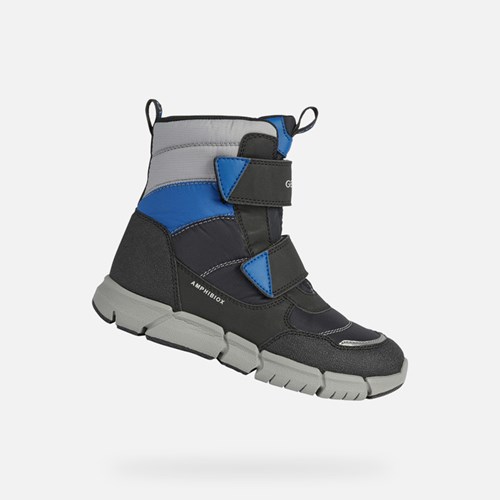 Geox Flexyper Abx Mid-calf Boots Fiú Fekete Királykék | YFKL-50476