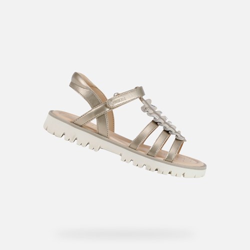 Geox Sandal Starblush Szandál Lány Platina | WYLT-04893