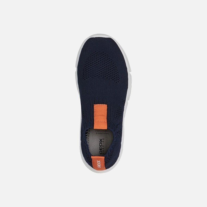 Geox Aril Slip On Fiú Sötétkék Narancssárga | EUNO-19624