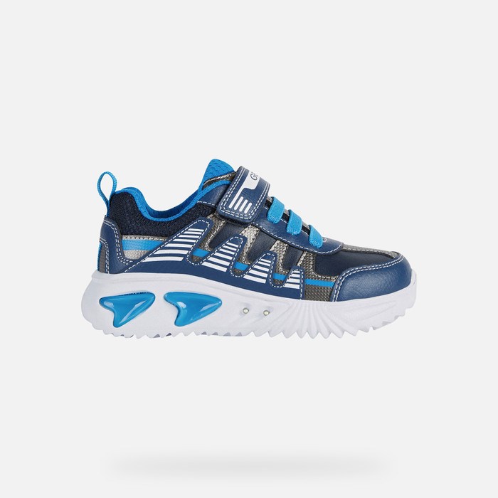 Geox Assister Light-up Shoes Fiú Sötétkék Világos Kék | NWTP-42163