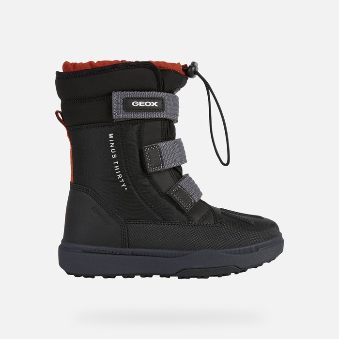 Geox Bunshee Pg Abx Mid-calf Boots Fiú Fekete | DMTJ-02865