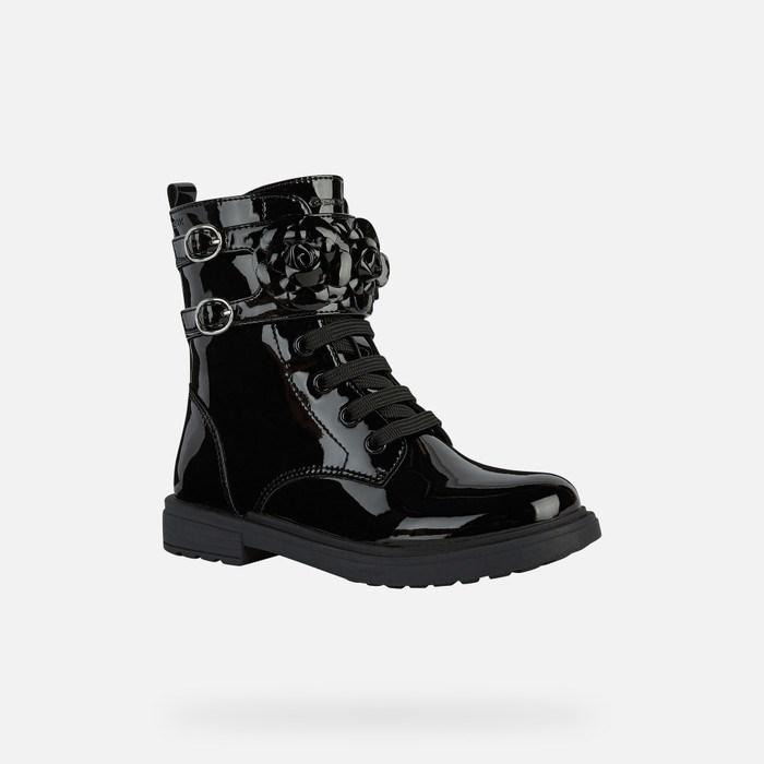 Geox Eclair Mid-calf Boots Lány Fekete | OPLH-27614