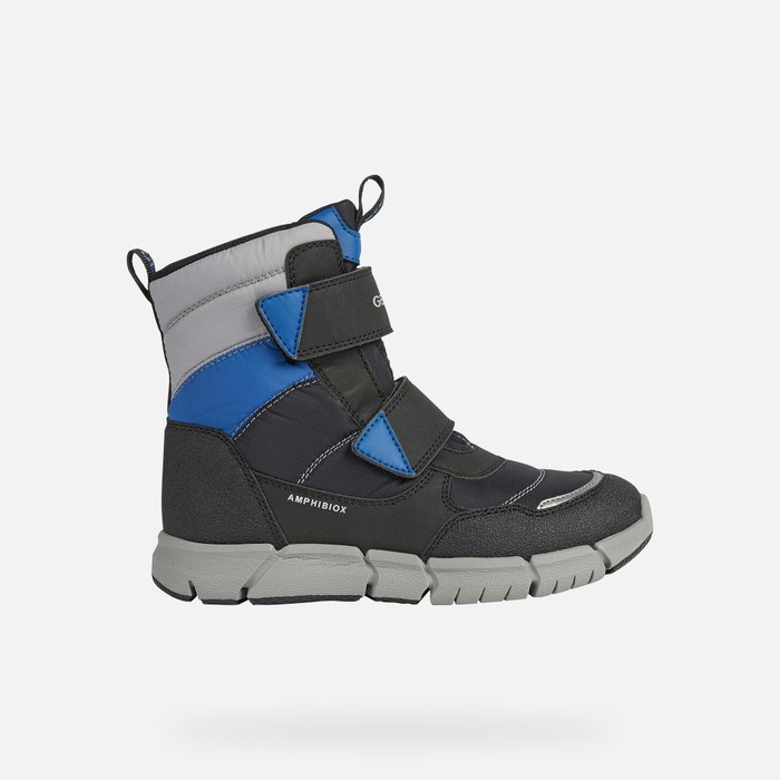 Geox Flexyper Abx Mid-calf Boots Fiú Fekete Királykék | YFKL-50476