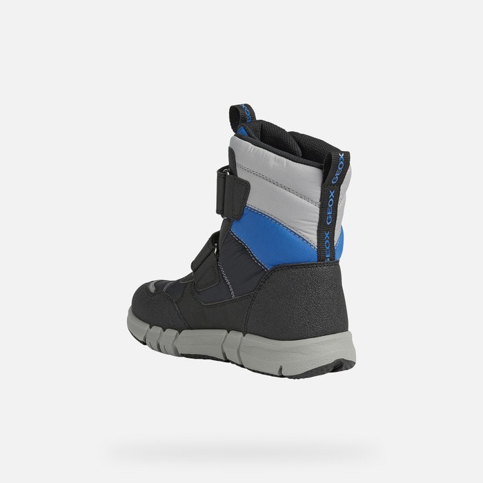 Geox Flexyper Abx Mid-calf Boots Fiú Fekete Királykék | YFKL-50476