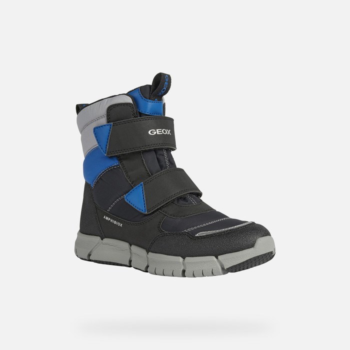 Geox Flexyper Abx Mid-calf Boots Lány Fekete Királykék | ZJWN-70194