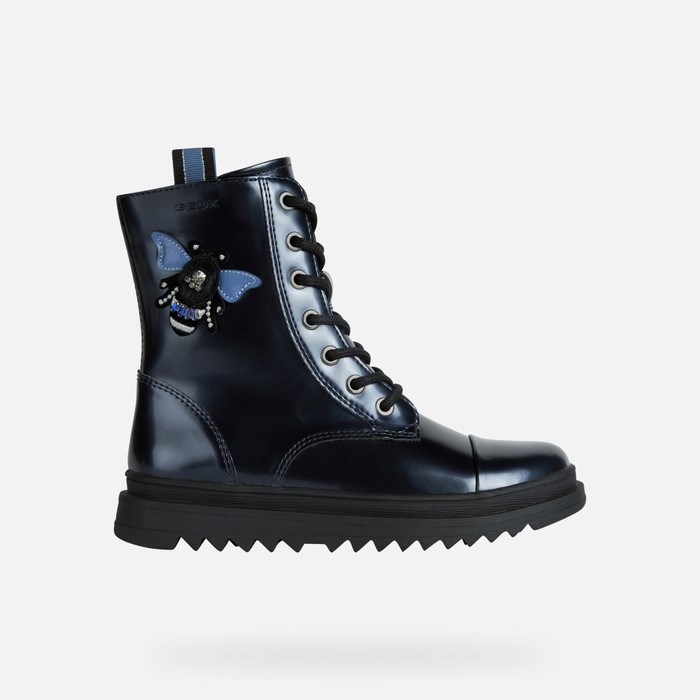 Geox Gillyjaw Mid-calf Boots Lány Sötétsötétkék | UXBL-93160