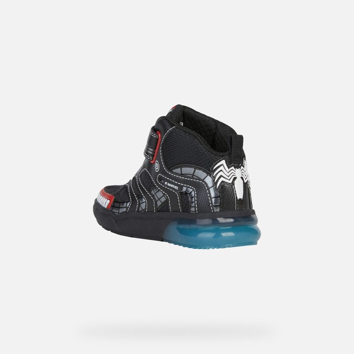 Geox Grayjay Light-up Shoes Fiú Fekete Piros | WBNR-43702