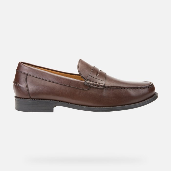 Geox New Damon Loafer Cipő Férfi Sötétbarna | VHGU-10743