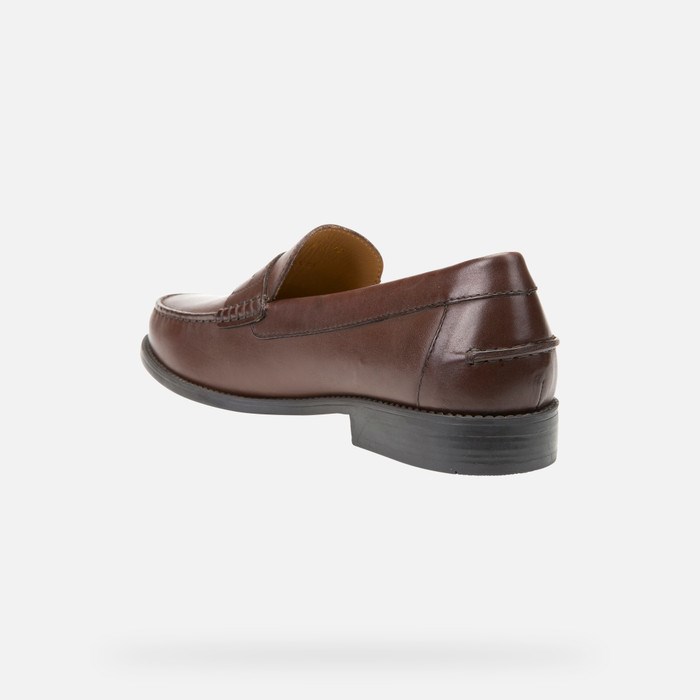 Geox New Damon Loafer Cipő Férfi Sötétbarna | VHGU-10743