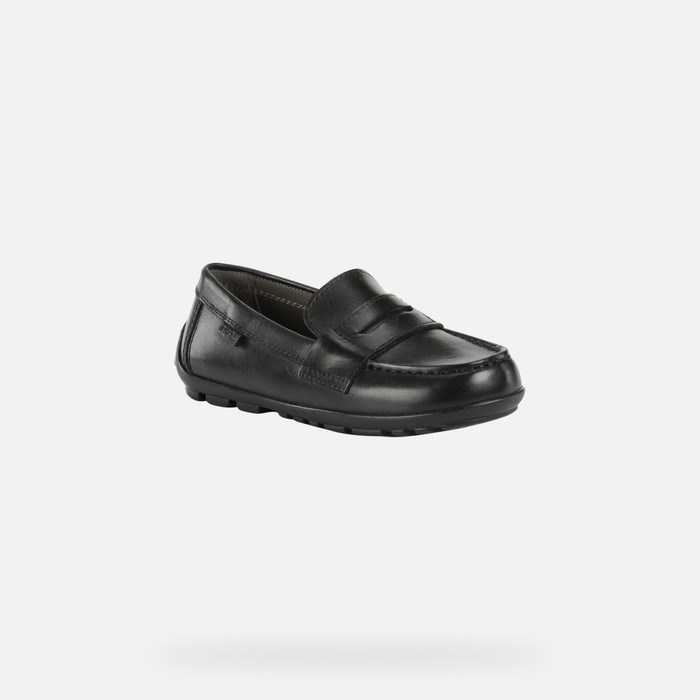 Geox New Fast Loafer Cipő Fiú Fekete | PUZE-78196