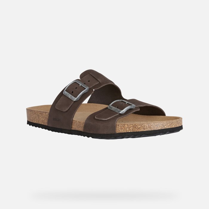 Geox Sandal Ghita Szandál Férfi Sötétkávé | UJGE-92631