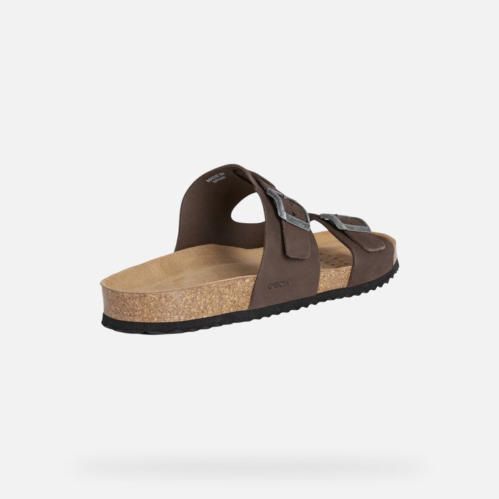 Geox Sandal Ghita Szandál Férfi Sötétkávé | UJGE-92631