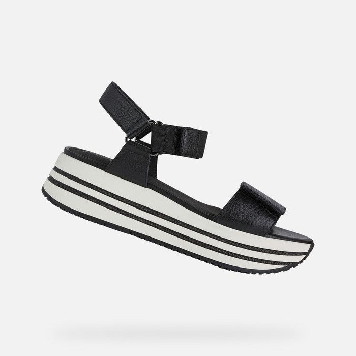 Geox Sandal Kency Szandál Női Fekete | ANIV-96302