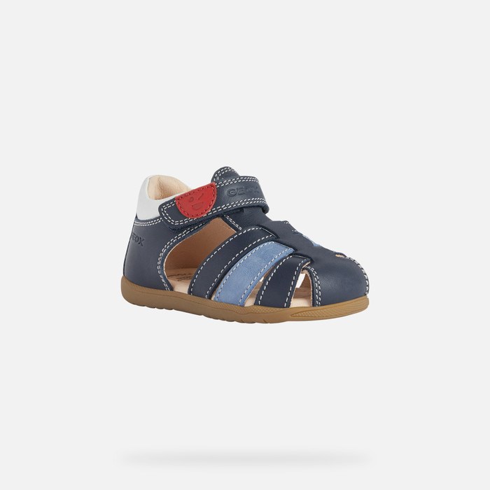 Geox Sandal Macchia First Steps Baba Sötétkék Fehér | CQZH-17698