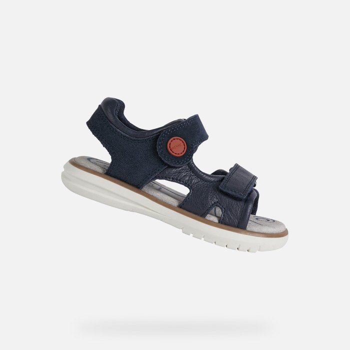 Geox Sandal Maratea Szandál Fiú Sötétkék Sötétpiros | NOGW-73526