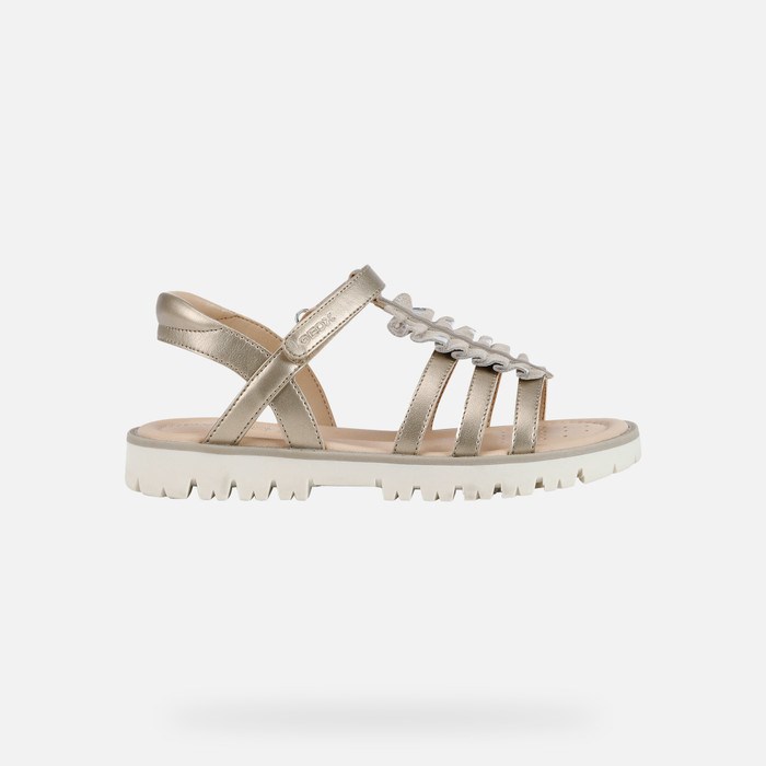 Geox Sandal Starblush Szandál Lány Platina | WYLT-04893