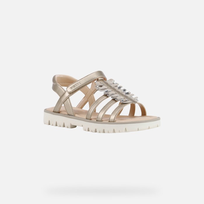 Geox Sandal Starblush Szandál Lány Platina | WYLT-04893