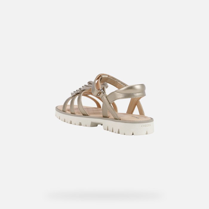 Geox Sandal Starblush Szandál Lány Platina | WYLT-04893