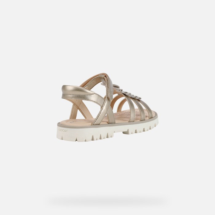 Geox Sandal Starblush Szandál Lány Platina | WYLT-04893