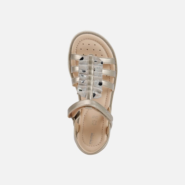 Geox Sandal Starblush Szandál Lány Platina | WYLT-04893